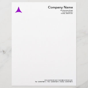 Curved Triangle - Purple Letterhead Design