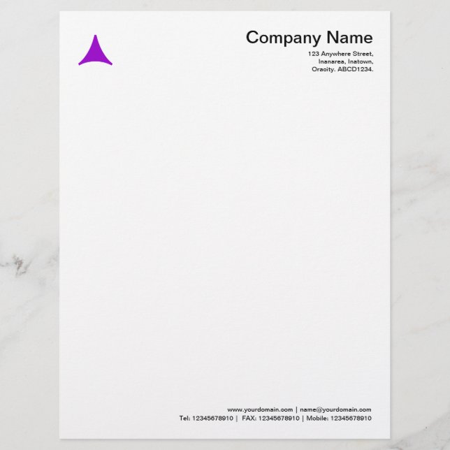 Curved Triangle - Purple Letterhead Design (Front)