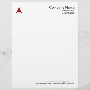 Curved Triangle - Ruby Red Personalised Letterhead