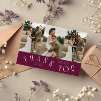 Curved Typography Cranberry Wedding Multi Photo
