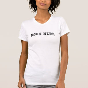 Curved Varsity Style Book Nerd T-Shirt