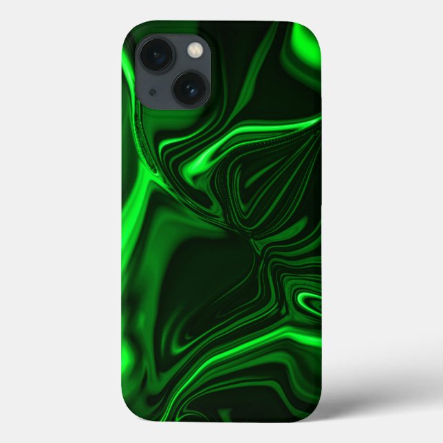 Curves and folds green nickeled on dark background Case-Mate iPhone case (Back)