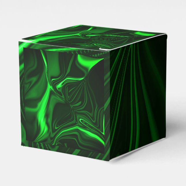 Curves and folds green nickeled on dark background favour box (Front Side)