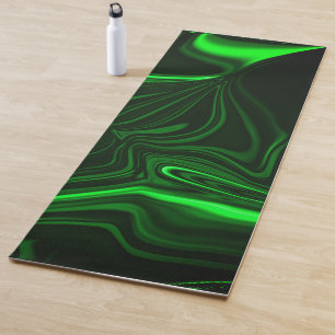 Curves and folds green nickeled on dark background yoga mat