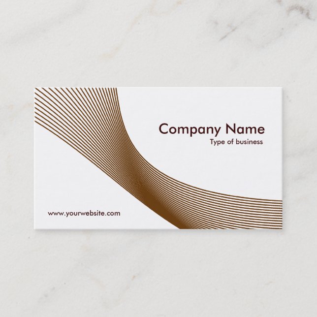 Curves - Brown on White (Eggshell) Business Card (Front)