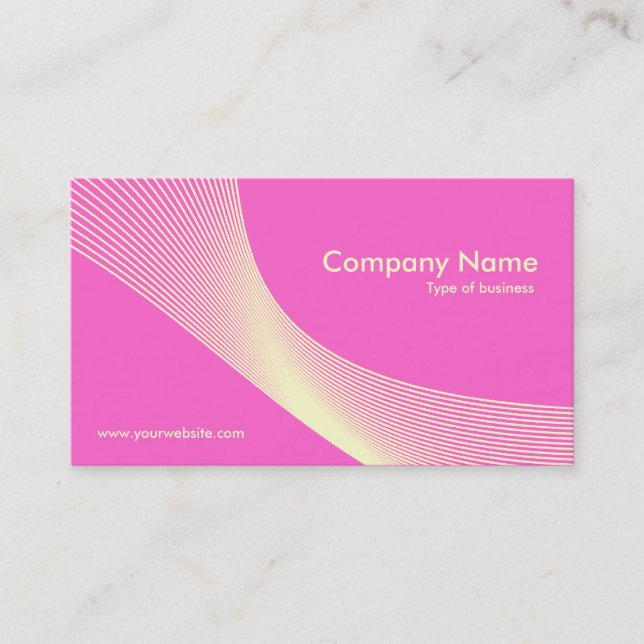 Curves - Cream on Pink FF66CC Business Card (Front)