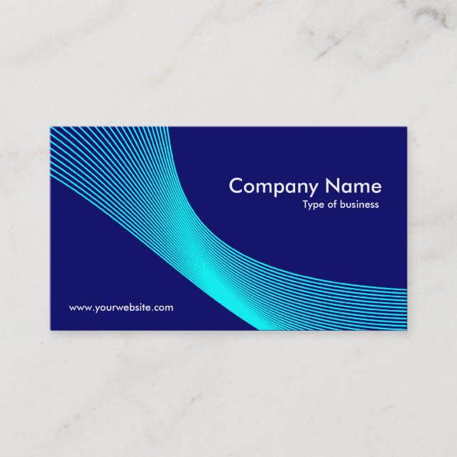 Curves - Cyan on Dark Blue 000066 Business Card (Front)