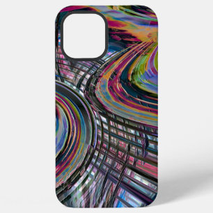 Curves looking like space road, colourful notched  iPhone 12 pro max case