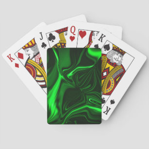 Curves or undulations green metallic, deep dark playing cards