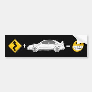 Curves, Subaru, equals fun Bumper Sticker