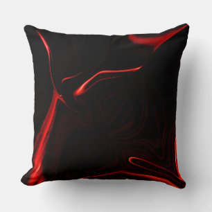 Curves, undulation in red darkest, black fund. cushion