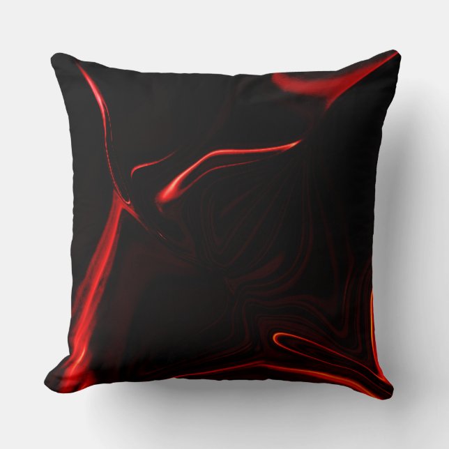 Curves, undulation in red darkest, black fund. cushion (Front)