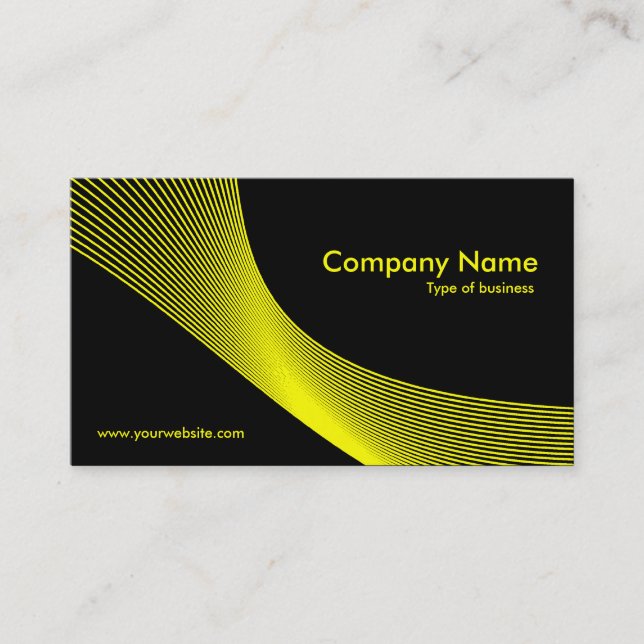 Curves - Yellow on Black Business Card (Front)