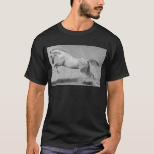 Curvet Horse Animal Template Mens Modern Black T-Shirt