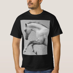 Curvet Horse Modern Animal Template Mens Black T-Shirt