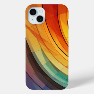 Curving design in rainbow colors iPhone 15 mini case