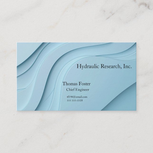 Curving forms in blue with copy space business card (Front)
