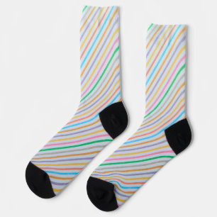Curving multicolored stripe socks