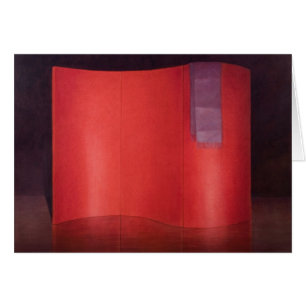 Curving red lacquer screen
