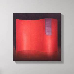 Curving red lacquer screen canvas print
