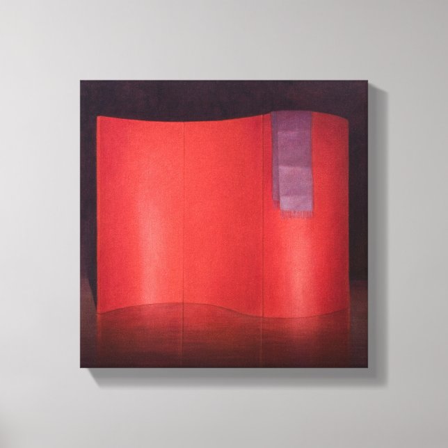 Curving red lacquer screen canvas print (Front)