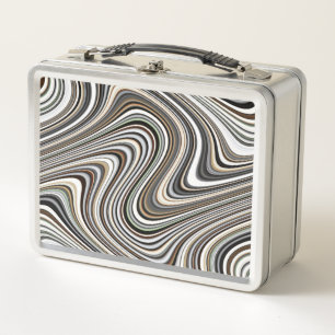 Curvy Abstract Shapes Metal Lunch Box