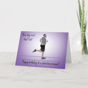 Curvy Boy Runner Birthday Card