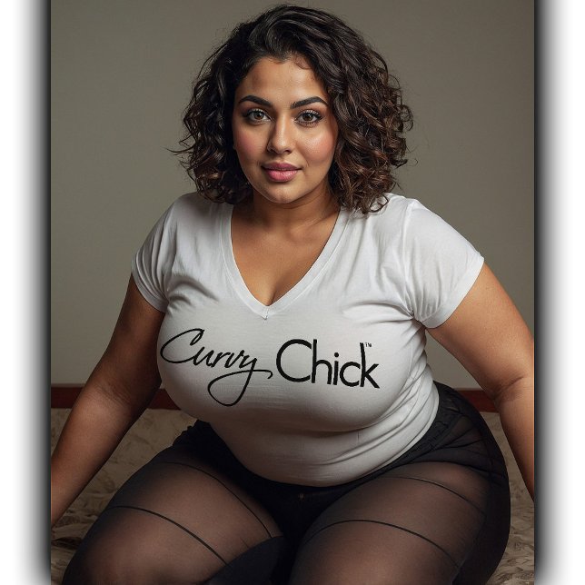 Curvy Chick™ Logo In Black T-Shirt (Creator Uploaded)