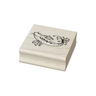 Curvy Fish I Rubber Stamp