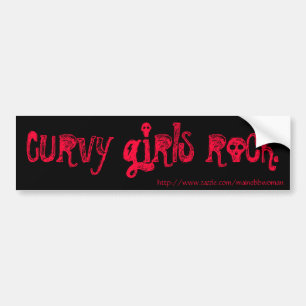 "Curvy girls rock." Bumper Sticker
