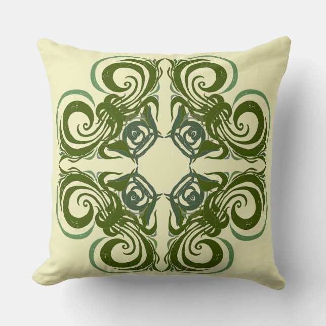 Curvy Green Retro Cushion (Front)