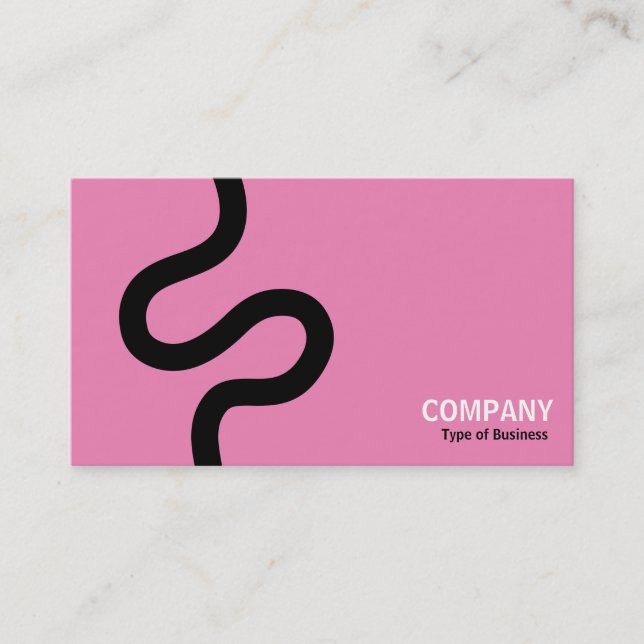 Curvy Line 02 - Black on Pink Business Card (Front)