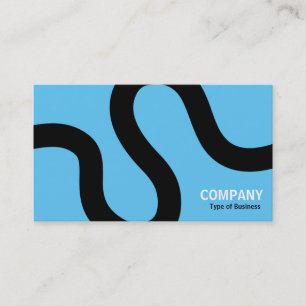 Curvy Line 02a - Black on Sky Blue Business Card