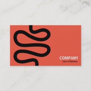 Curvy Line - Black on Orange Business Card
