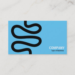 Curvy Line - Black on Sky Blue Business Card