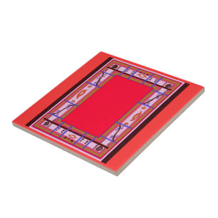 curvy plaid coaster tile