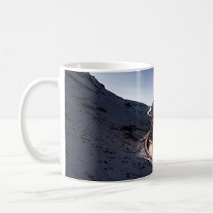 CURVY ROAD IN MIDDLE OF SNOW COVERED MOUNTAIN COFFEE MUG