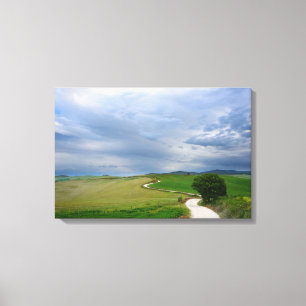Curvy road towards a destination canvas print