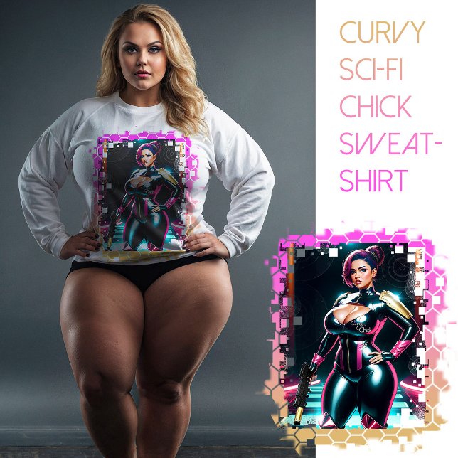Curvy Sci-Fi Chick Sweatshirt (Creator Uploaded)