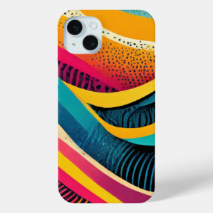 Curvy textures in vivid colours iPhone 15 mini case