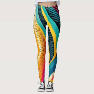 Curvy textures in vivid colours leggings