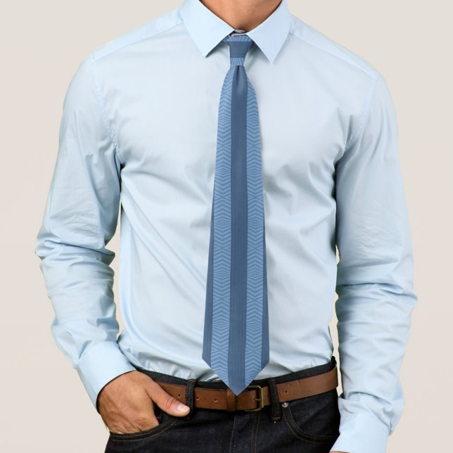 Curvy Trendy Blues Abstract Repeating Pattern  Tie (Creator Uploaded)
