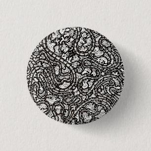 Curvy Twisty Cartoon Weird Faces Design 3 Cm Round Badge