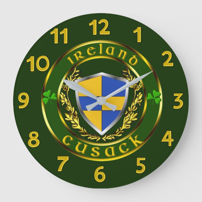 Cusack Irish Shield Large Clock (Front)