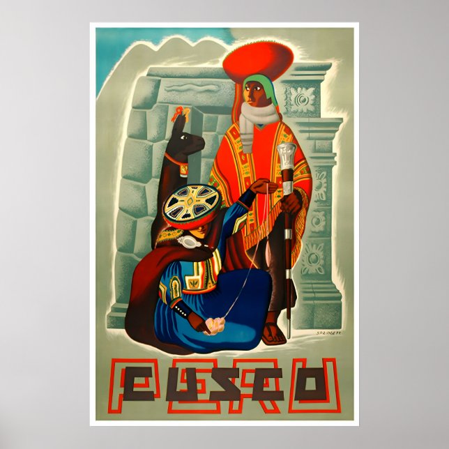Cusco Art Peru Travel Poster Print (Front)