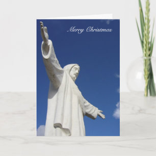 cusco jesus statue holiday card