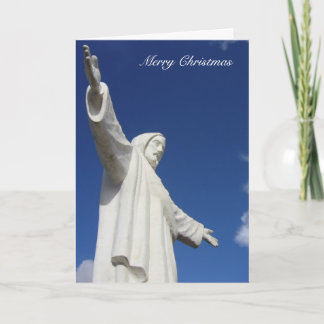 cusco jesus statue holiday card