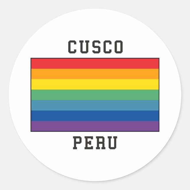 Cusco, Peru Flag Classic Round Sticker (Front)