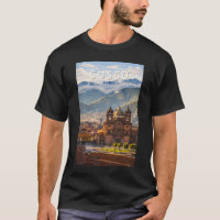 Cusco Peru Illustration Travel Art Vintage