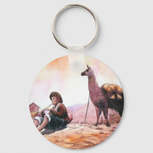 Cusco Peru Llama Picture Key Ring